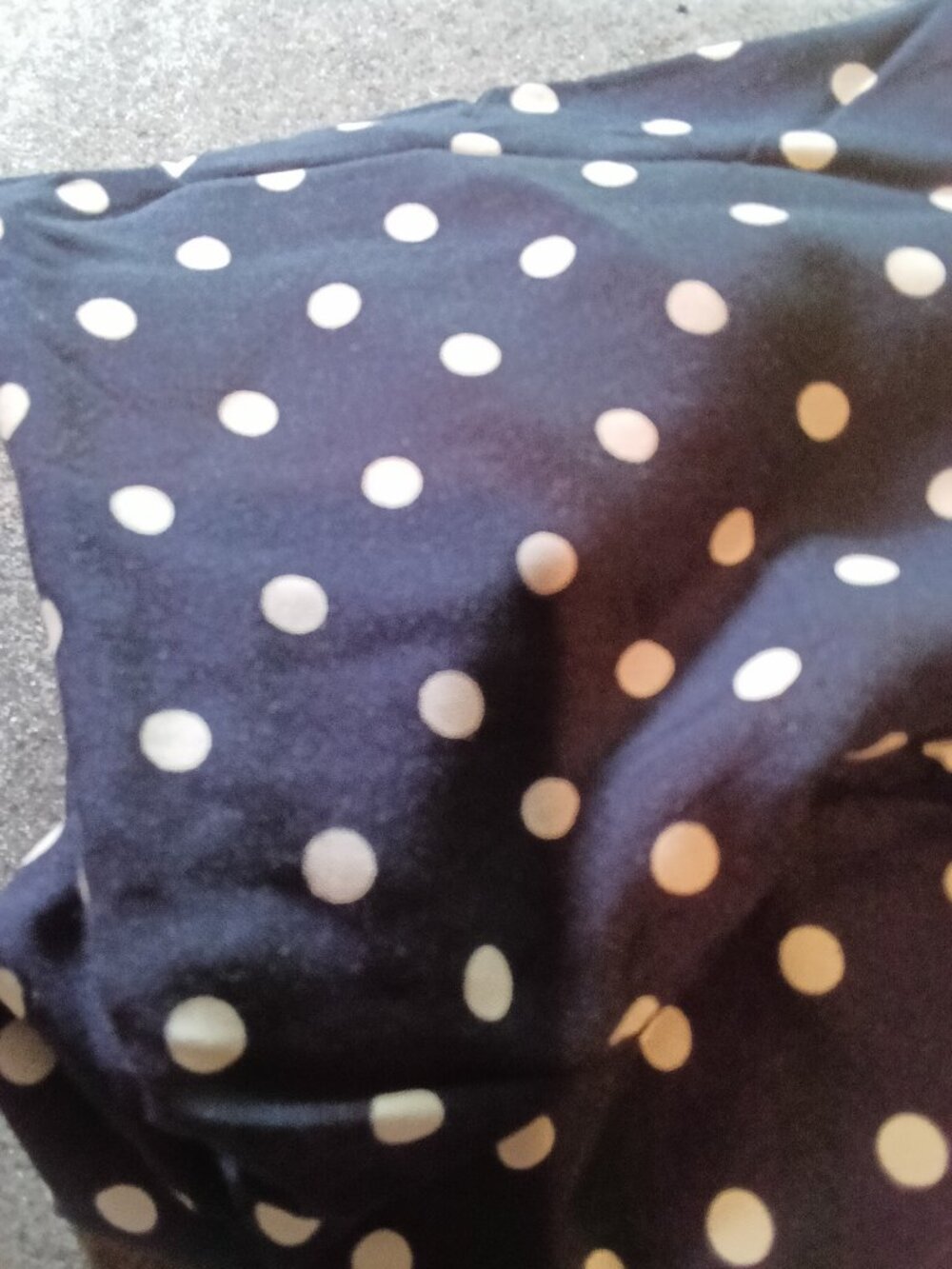 Navy Polka Dot Fabric with White Dots - Irregular Cut, 1 Yard
